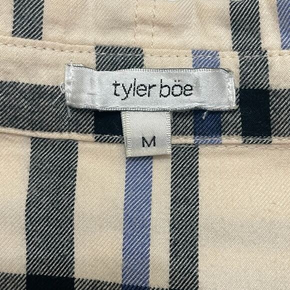 Tyler Boe Tina Plaid Tunic Top Brushed Cotton Size Medium Casual Effortless - Picture 9 of 10